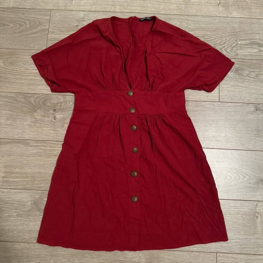Casual red mini dress